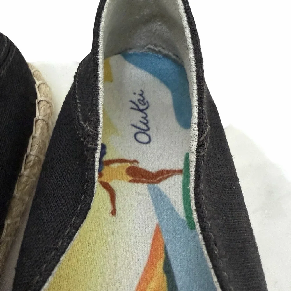 Olukai Womens Kaulu Paa Kapa Slip On Shoes US 8.5 Black Convertible‎ Espadrilles